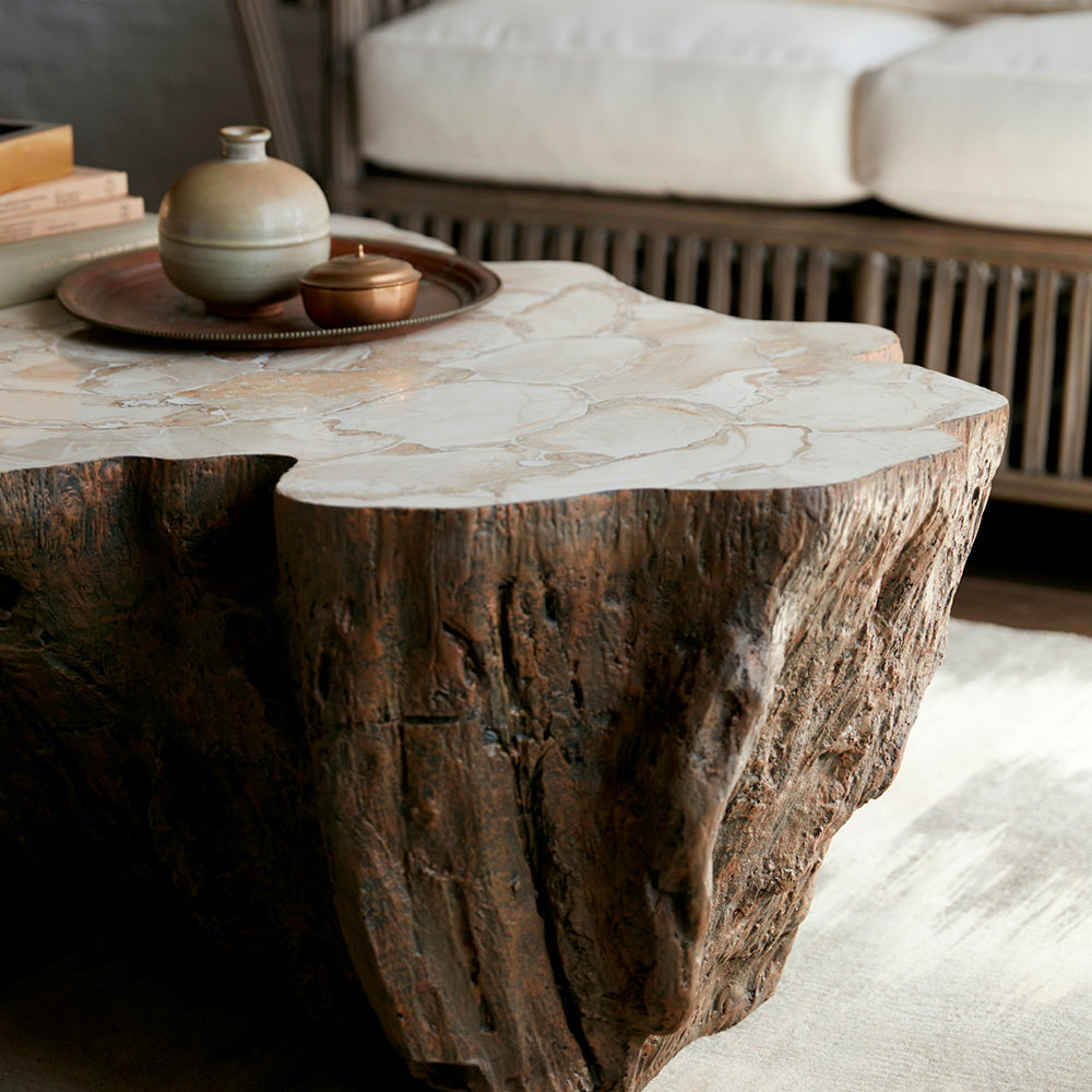 Chloe Fossil Clam Lava Coffee Table